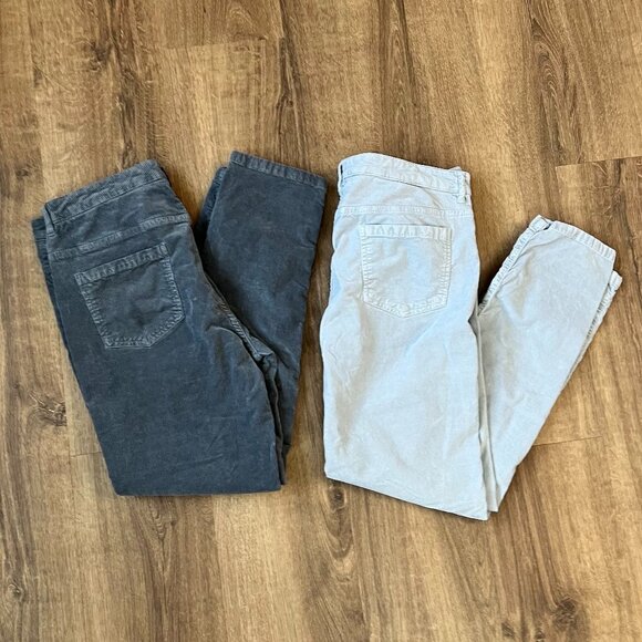 J.McLaughlin Gray Corduroy and Stretch Velvet Pants Bundle Sz 12 - Picture 2 of 14
